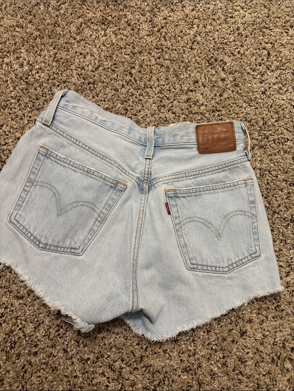 Levi's Light Blue High-Rise Denim Cutoff Shorts